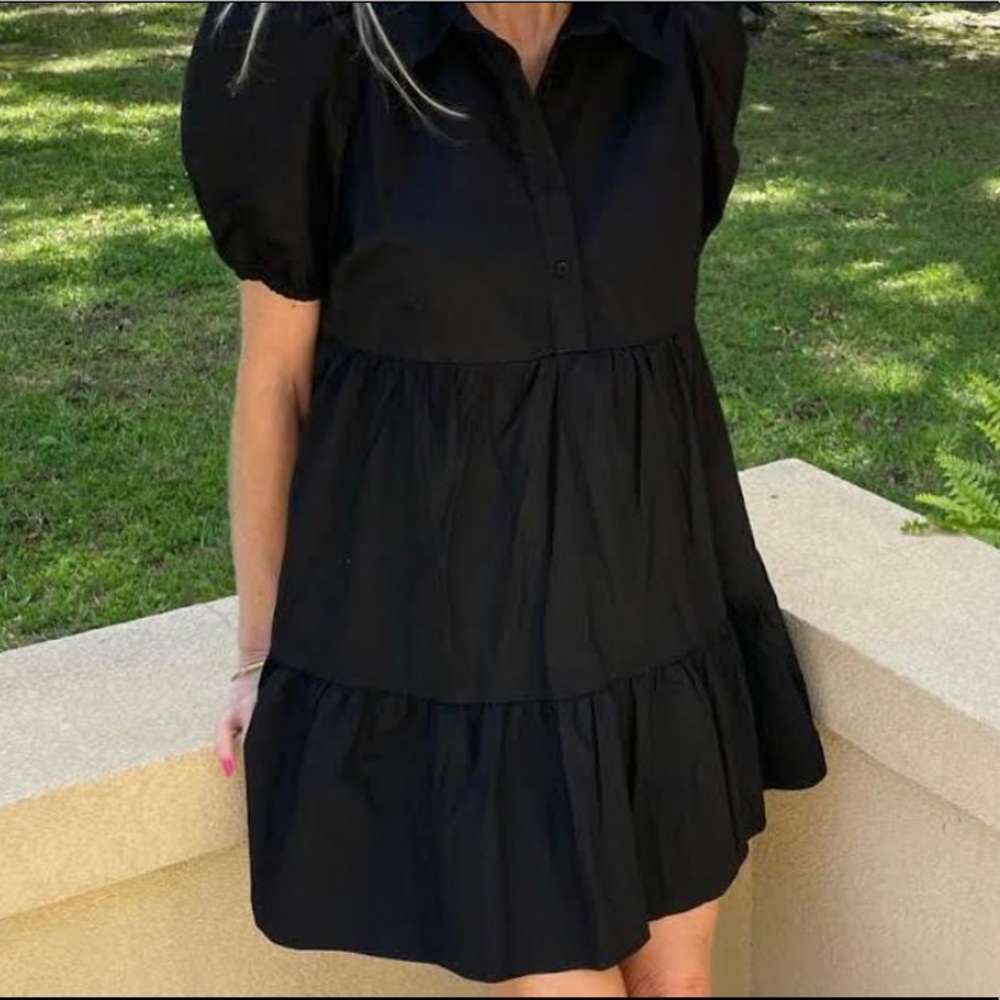 H&M poplin black dress